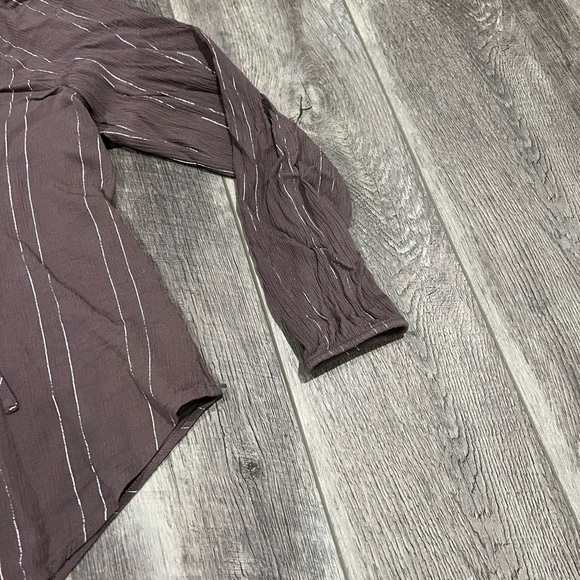 Torrid Purple Stripe Blouse - Picture 5 of 13